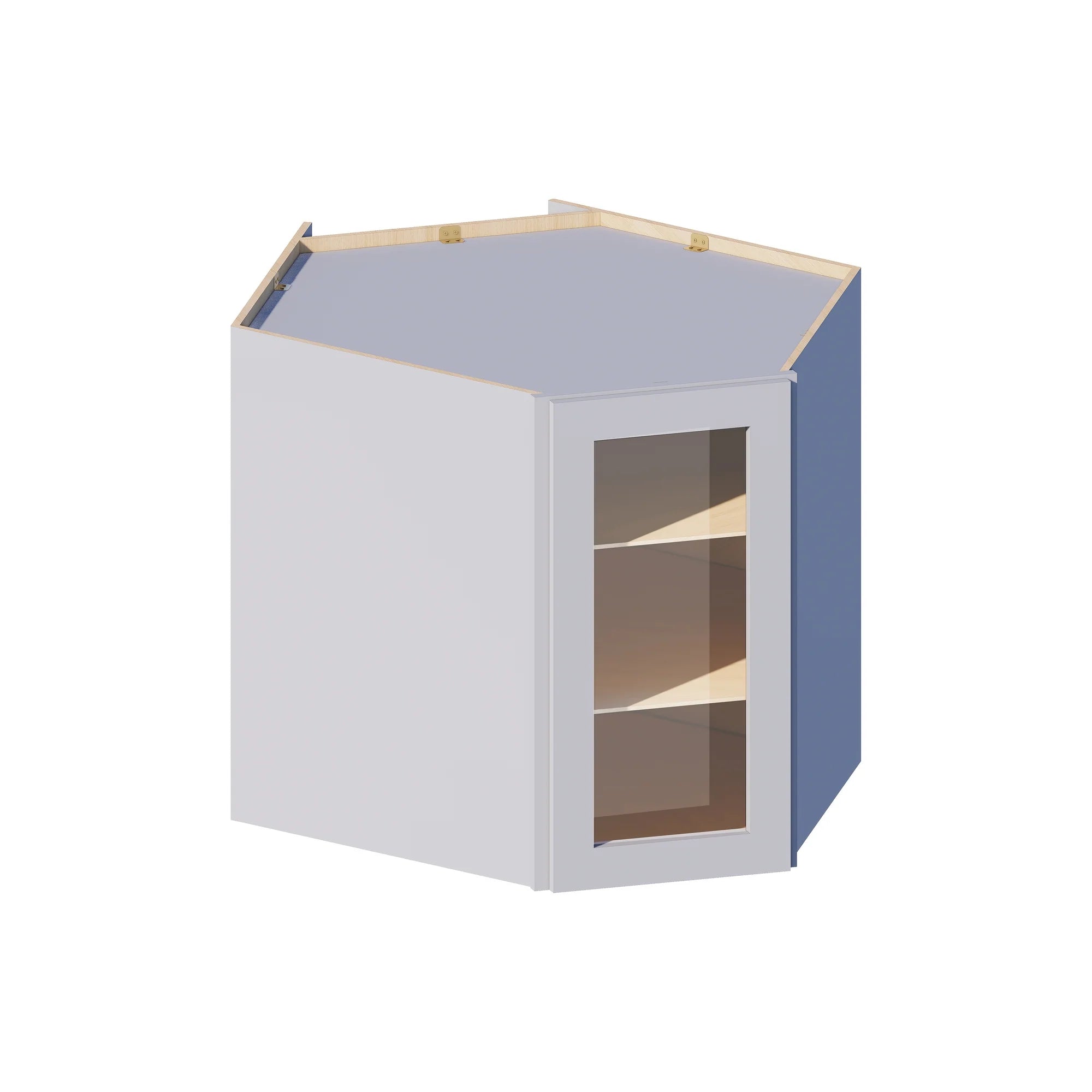 12/18/30/36"H Diagonal Corner Single Glass Door