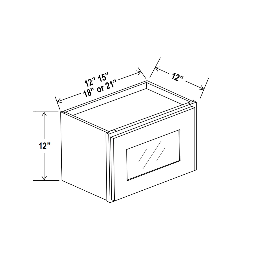 12"/18''H Single Glass Door Wall Cabinets