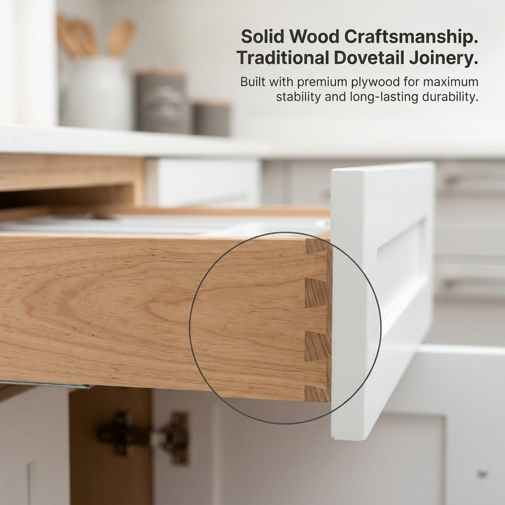 Modern Shaker White Complete Kitchen Cabinets Package - TSW Series