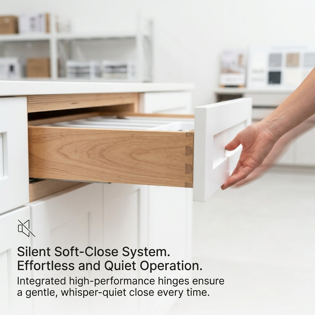 Modern Shaker White Complete Kitchen Cabinets Package - TSW Series
