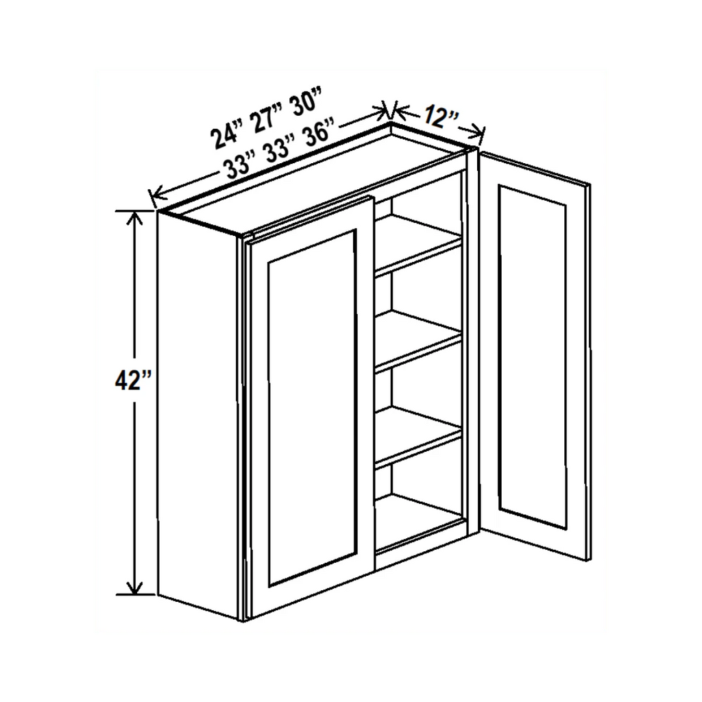 42"H Wall Cabinet (Double Door)