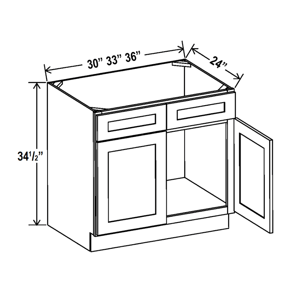 Sink Base Cabinet (2 False Drawers)