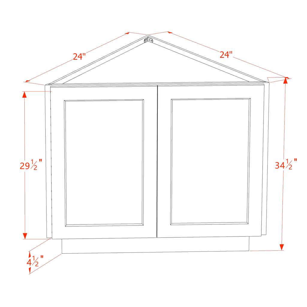 Angle Base Cabinet (Double Door)