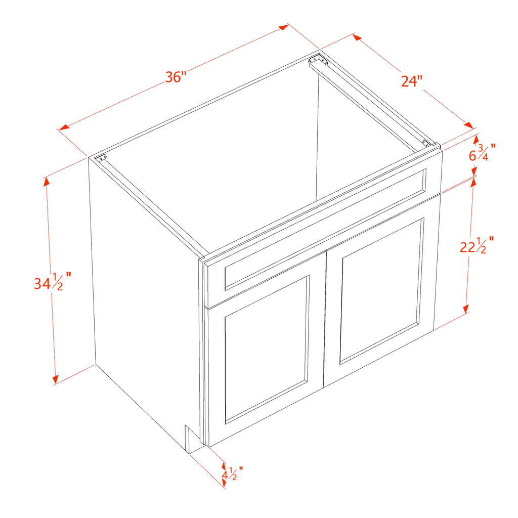 Sink Base Cabinet (1 False Drawer)