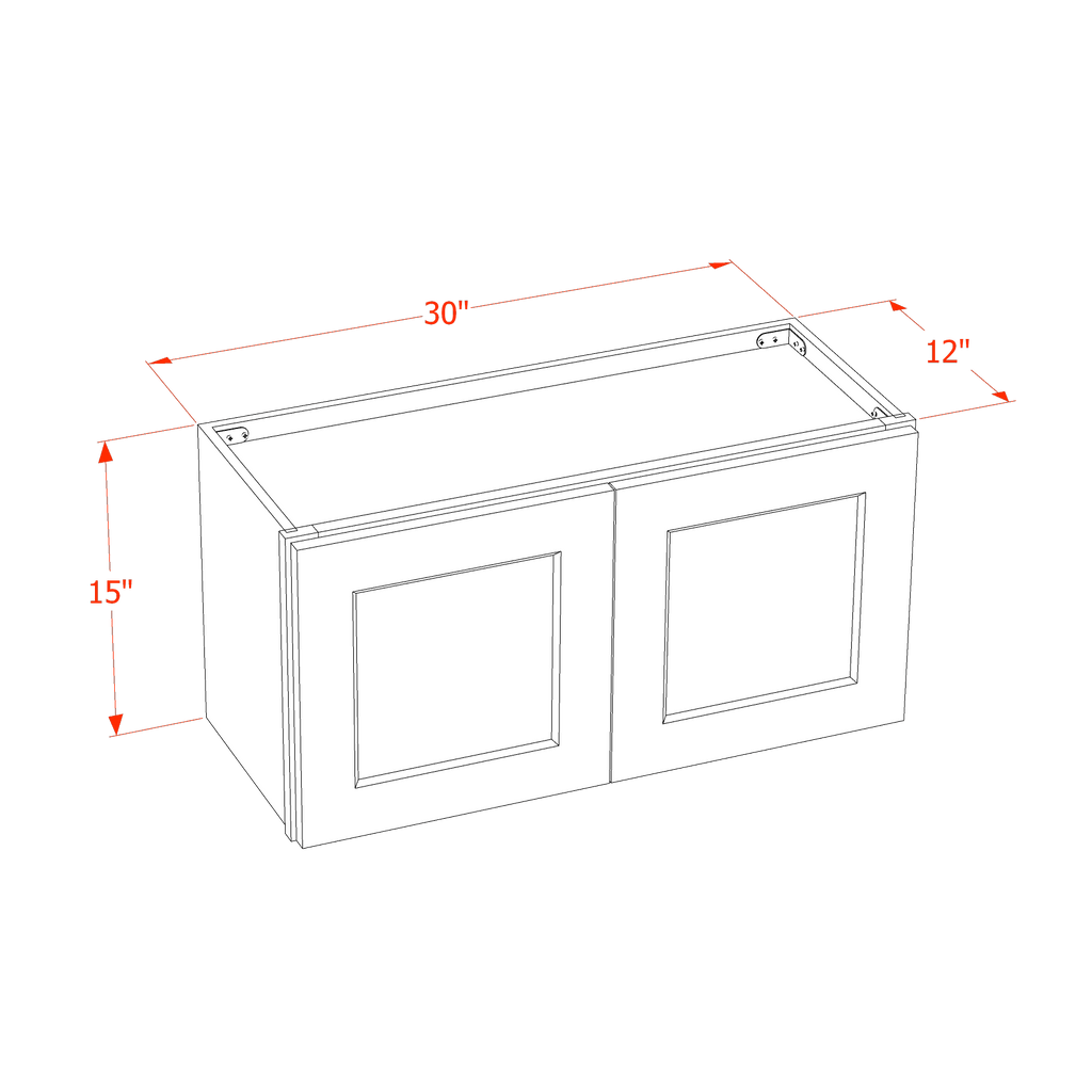 15"H Wall Cabinet (Double Door)