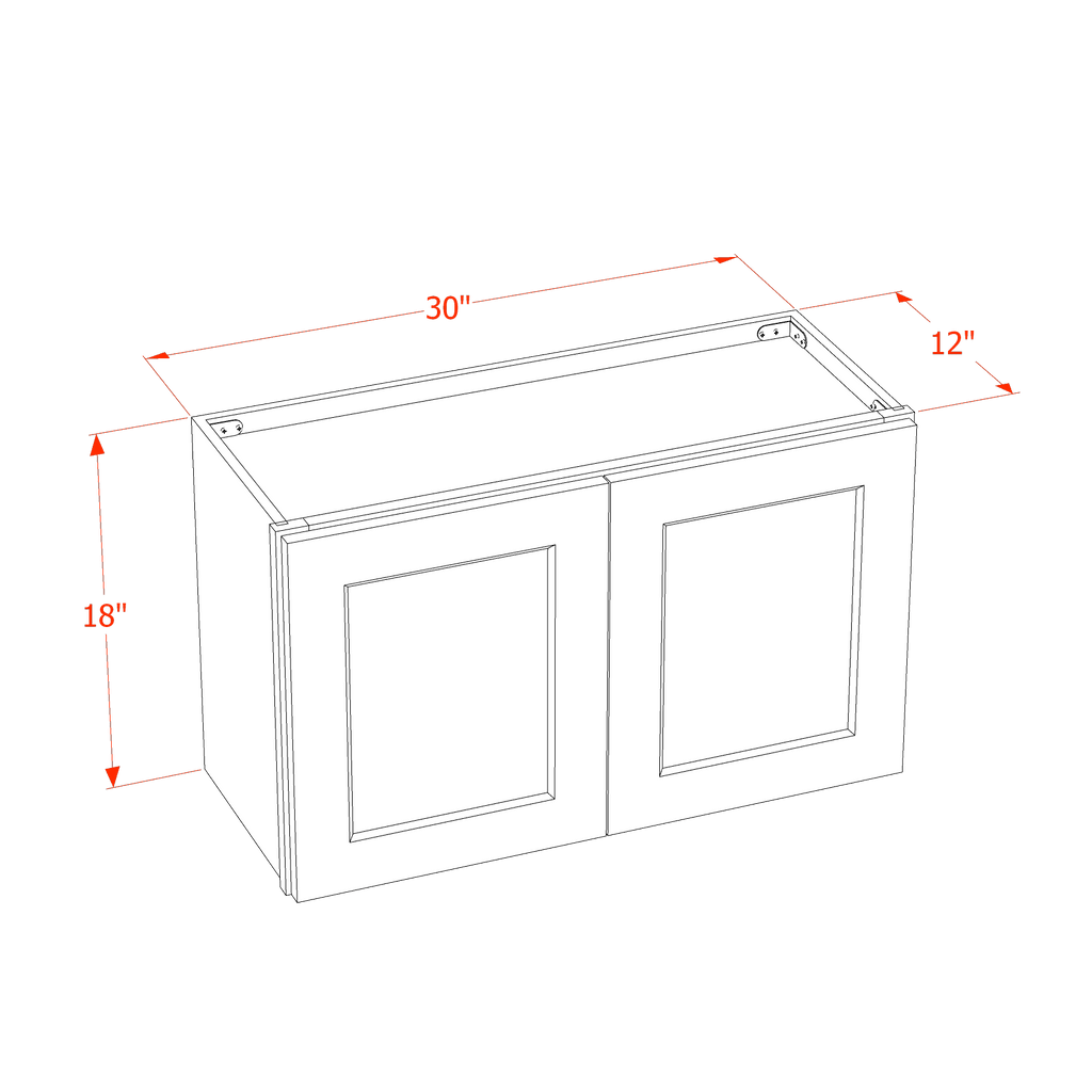 18"H Wall Cabinet (Double Door)