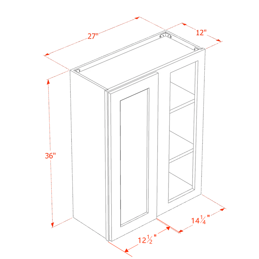 36"H Wall Blind Corner WBC2736