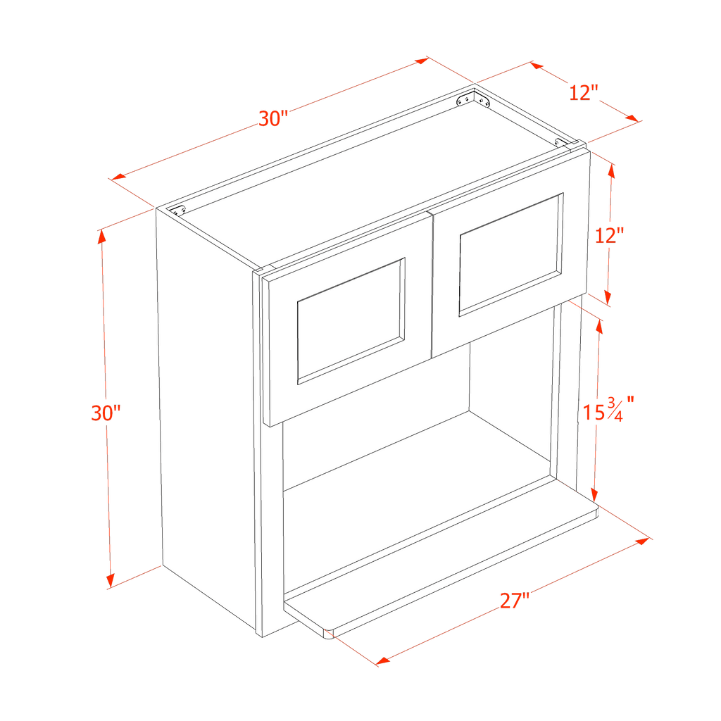 30"H Wall Microwave Cabinet WMO3030