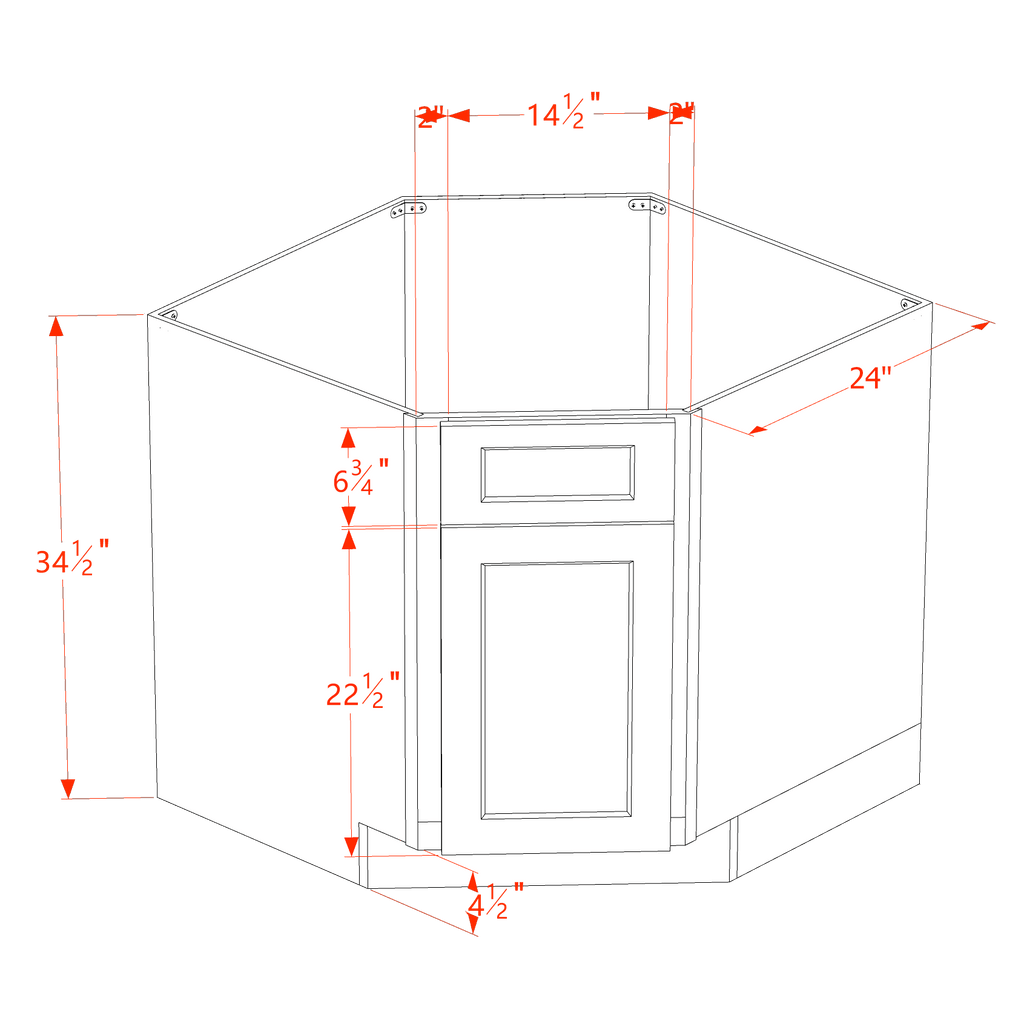 Diagonal Sink Base Cabinet